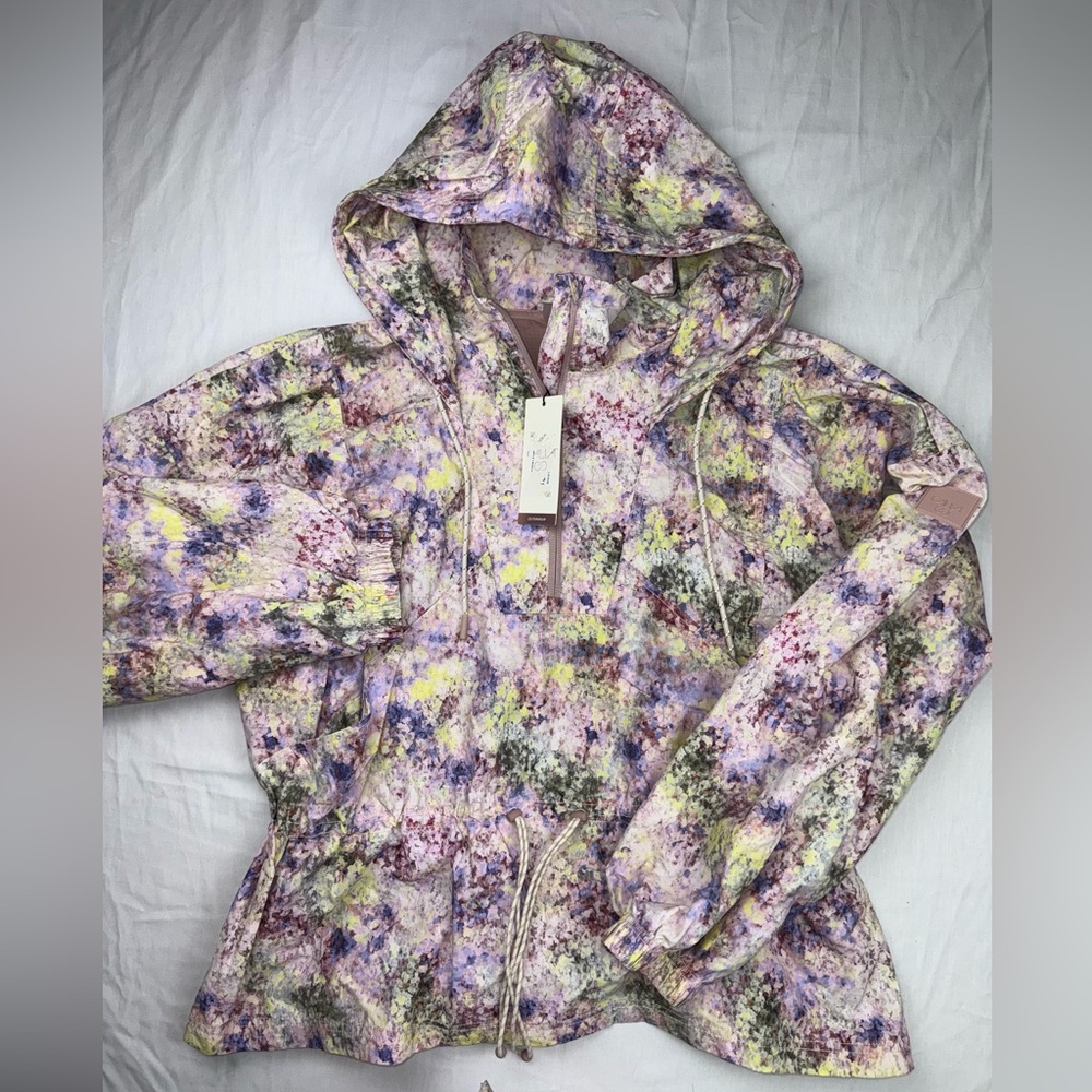 CALIA New hooded windbreaker Eden print athletic jacket half zip size XXL